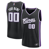 NBA Sacramento Kings Youth Fast Break Custom Replica Jersey - Black - Icon Edition