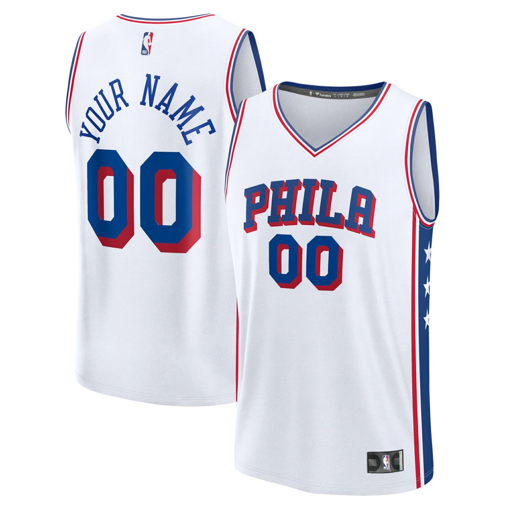 NBA Philadelphia 76ers Youth Fast Break Custom Replica Jersey - White - Association Edition