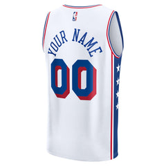 NBA Philadelphia 76ers Youth Fast Break Custom Replica Jersey - White - Association Edition