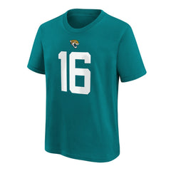 Trevor Lawrence Jacksonville Jaguars Youth Player Name & Number T-Shirt Teal