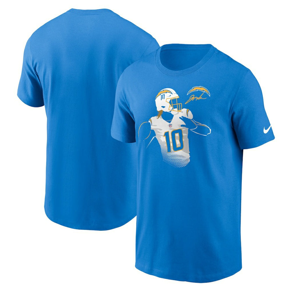 Justin Herbert Los Angeles Chargers Player Graphic T-Shirt Powder Blue