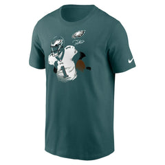Jalen Hurts Philadelphia Eagles Player Graphic T-Shirt Midnight Green
