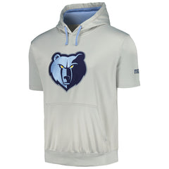 Memphis Grizzlies Short Sleeve Pullover Hoodie Silver/Light Blue