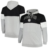 Brooklyn Nets Big & Tall Pullover Hoodie Black/White