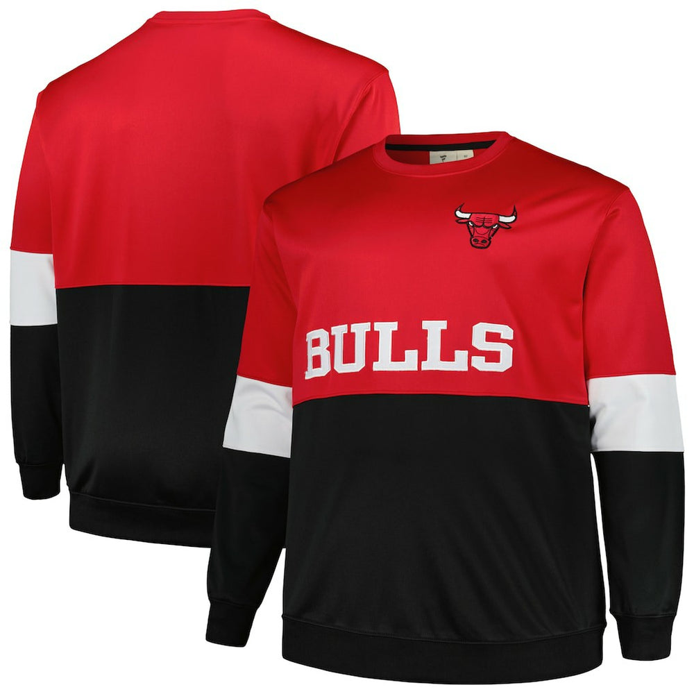 Chicago Bulls Big & Tall Split Pullover Sweatshirt Red/Black