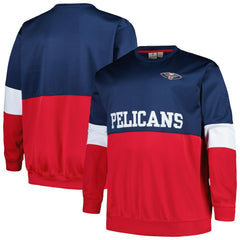 New Orleans Pelicans Big & Tall Split Pullover Sweatshirt Navy/Red