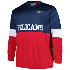 New Orleans Pelicans Big & Tall Split Pullover Sweatshirt Navy/Red