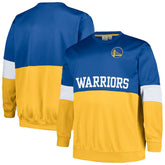 Golden State Warriors Big & Tall Split Pullover Sweatshirt Royal/Gold