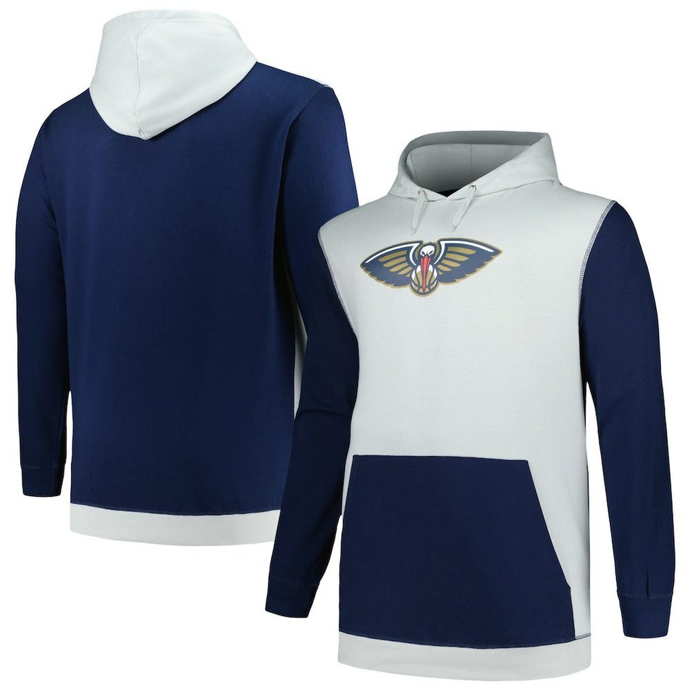 New Orleans Pelicans Big & Tall Primary Arctic Pullover Hoodie Navy/Silver
