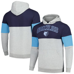 Memphis Grizzlies Contrast Pieced Pullover Hoodie Navy