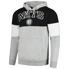 Brooklyn Nets Contrast Pieced Pullover Hoodie Black