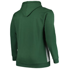 Milwaukee Bucks Big & Tall Contrast Pieced Stitched Full-Zip Hoodie Hunter Green/Heather Gray