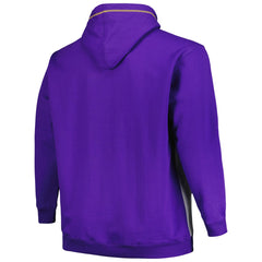 Los Angeles Lakers Big & Tall Contrast Pieced Stitched Full-Zip Hoodie Purple/Heather Gray