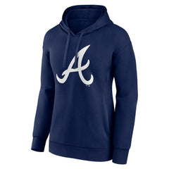 Atlanta Braves Fanatics Women's Logo Pullover Hoodie - Navy Hoodies