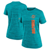 Miami Dolphins Women's Sideline Velocity Dri-FIT T-Shirt Aqua