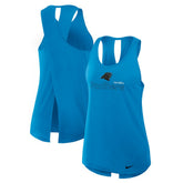 Carolina Panthers Women's Open-Back Crisscross Dri-FIT Tank Top Blue