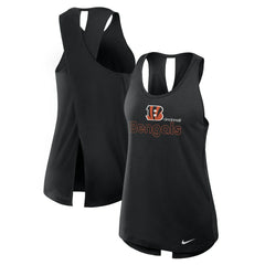 Cincinnati Bengals Women's Open-Back Crisscross Dri-FIT Tank Top Black