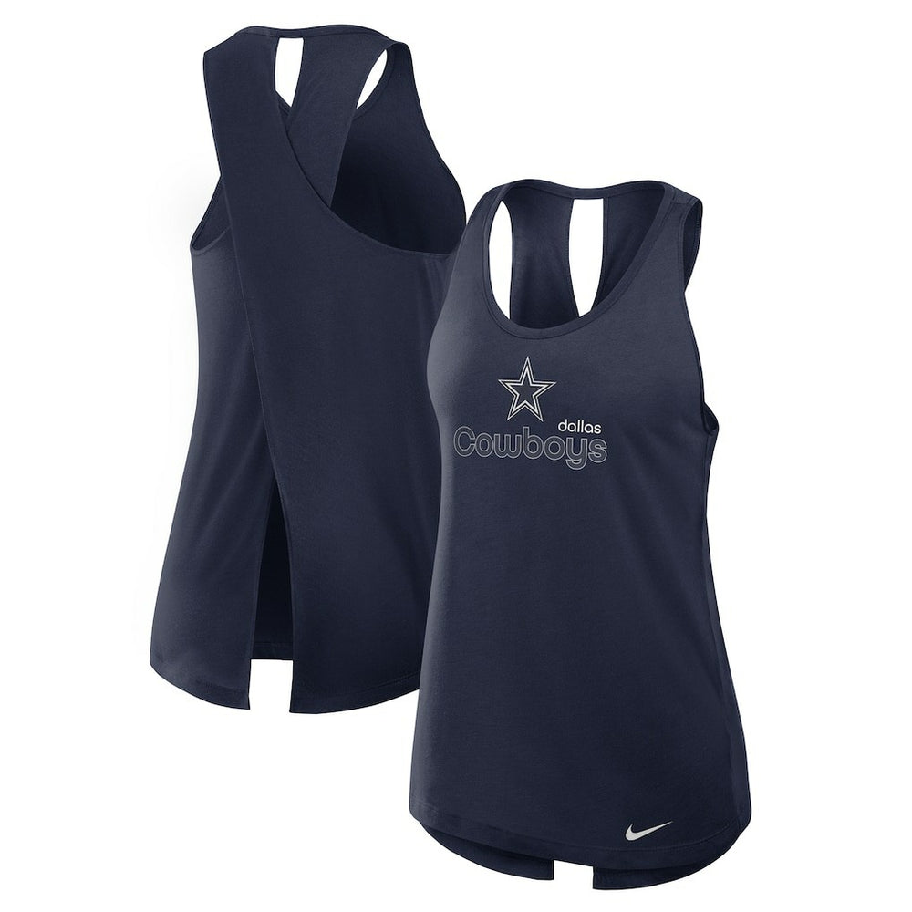 Dallas Cowboys Women's Open-Back Crisscross Dri-FIT Tank Top Navy
