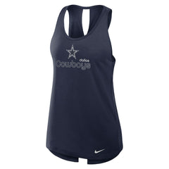 Dallas Cowboys Women's Open-Back Crisscross Dri-FIT Tank Top Navy
