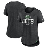 New York Jets Women's Fashion Tri-Blend T-Shirt Heather Black