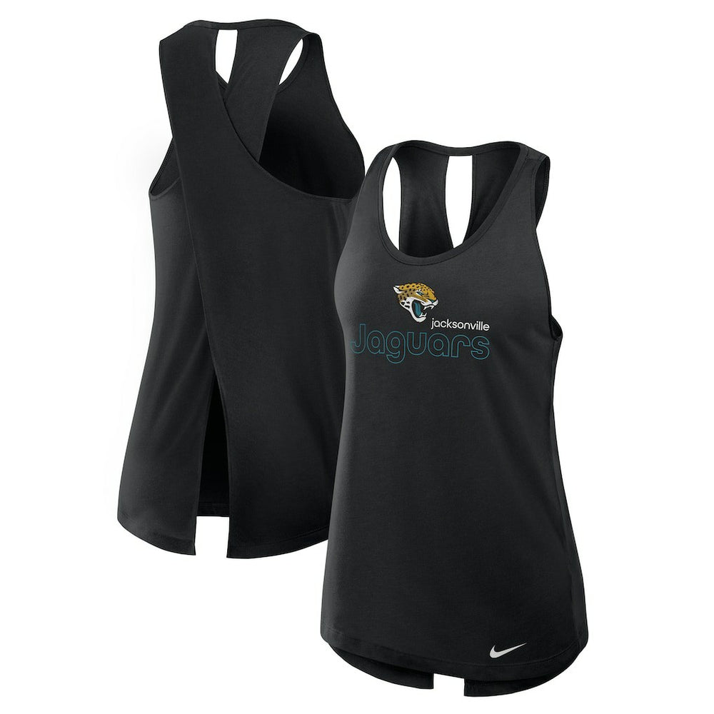 Jacksonville Jaguars Women's Open-Back Crisscross Dri-FIT Tank Top Black