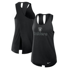Las Vegas Raiders Women's Open-Back Crisscross Dri-FIT Tank Top Black