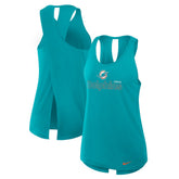 Miami Dolphins Women's Open-Back Crisscross Dri-FIT Tank Top Aqua