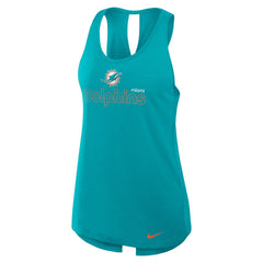 Miami Dolphins Women's Open-Back Crisscross Dri-FIT Tank Top Aqua
