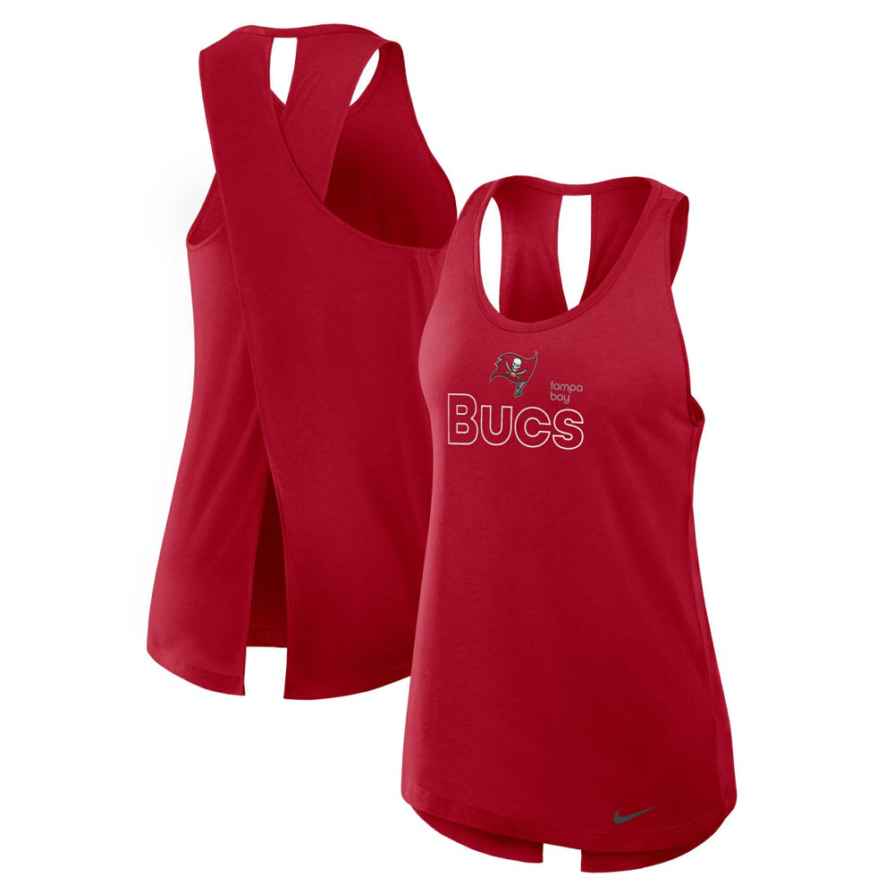 Tampa Bay Buccaneers Women's Open-Back Crisscross Dri-FIT Tank Top Red
