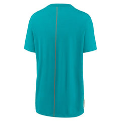 Miami Dolphins Women's Wordmark Tri-Blend T-Shirt Cream/Aqua