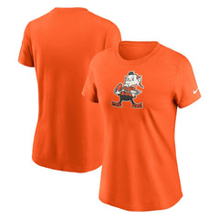 Cleveland Browns Women's Throwback Primary Logo T-Shirt Orange