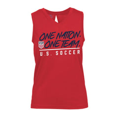 USMNT Levelwear Women's Paisley Chase V-Neck Tank Top Red shop