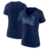 Tennessee Titans Women's Hometown Defensive Stand V-Neck T-Shirt Navy