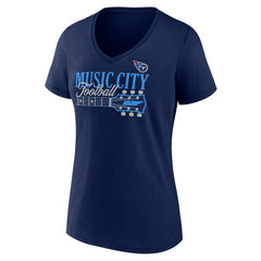 Tennessee Titans Women's Hometown Defensive Stand V-Neck T-Shirt Navy