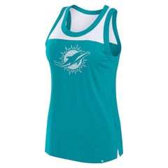 Miami Dolphins Women's Sequin Tank Top Aqua
