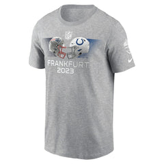 New England Patriots vs. Indianapolis Colts 2023 Frankfurt Game Essential T-Shirt Heather Gray
