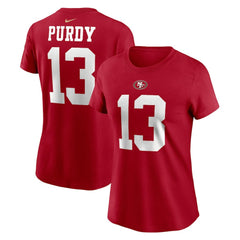 Brock Purdy San Francisco 49ers Women's Player Name & Number T-Shirt Scarlet