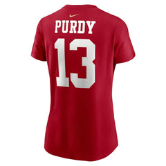 Brock Purdy San Francisco 49ers Women's Player Name & Number T-Shirt Scarlet