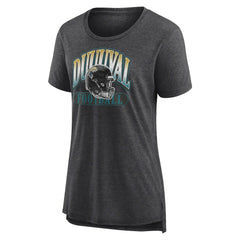 Jacksonville Jaguars Women's Our Pastime Tri-Blend T-Shirt Heather Charcoal