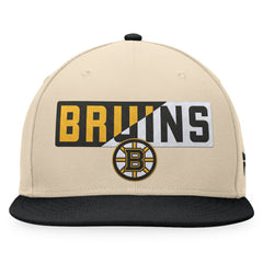 NHL Boston Bruins Fanatics Goalaso Snapback Hat - Cream/Black