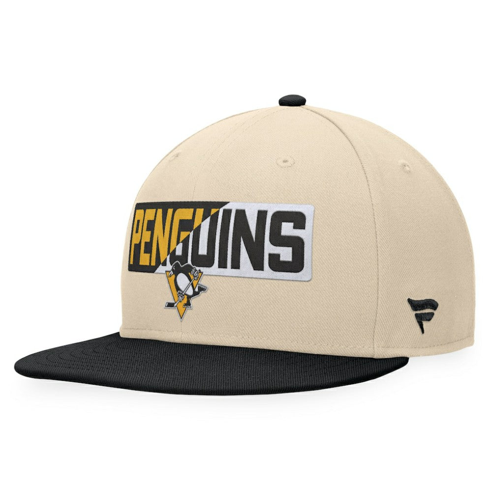 NHL Pittsburgh Penguins Fanatics Goalaso Snapback Hat - Cream/Black