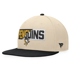 NHL Pittsburgh Penguins Fanatics Goalaso Snapback Hat - Cream/Black