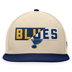 NHL St. Louis Blues Fanatics Goalaso Snapback Hat - Cream/Navy