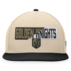 NHL Vegas Golden Knights Fanatics Goalaso Snapback Hat - Cream/Black