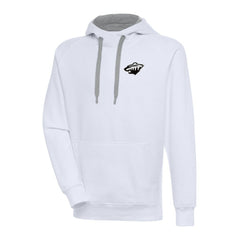 NHL Minnesota Wild Antigua Metallic Logo Victory Pullover Hoodie - White