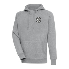 NHL Seattle Kraken Antigua Metallic Logo Victory Pullover Hoodie - Heather Gray