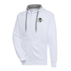 NHL Chicago Blackhawks Antigua Metallic Logo Victory Full-Zip Hoodie - White