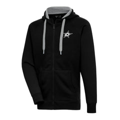 NHL Dallas Stars Antigua Metallic Logo Victory Full-Zip Hoodie - Black