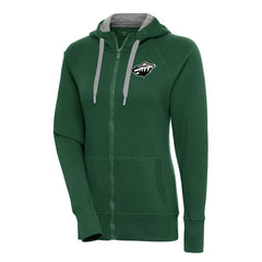 NHL Minnesota Wild Antigua Women's Metallic Logo Victory Full-Zip Hoodie - Green