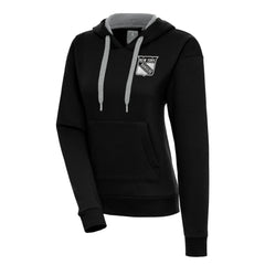 NHL New York Rangers Antigua Women's Metallic Logo Victory Pullover Hoodie - Black